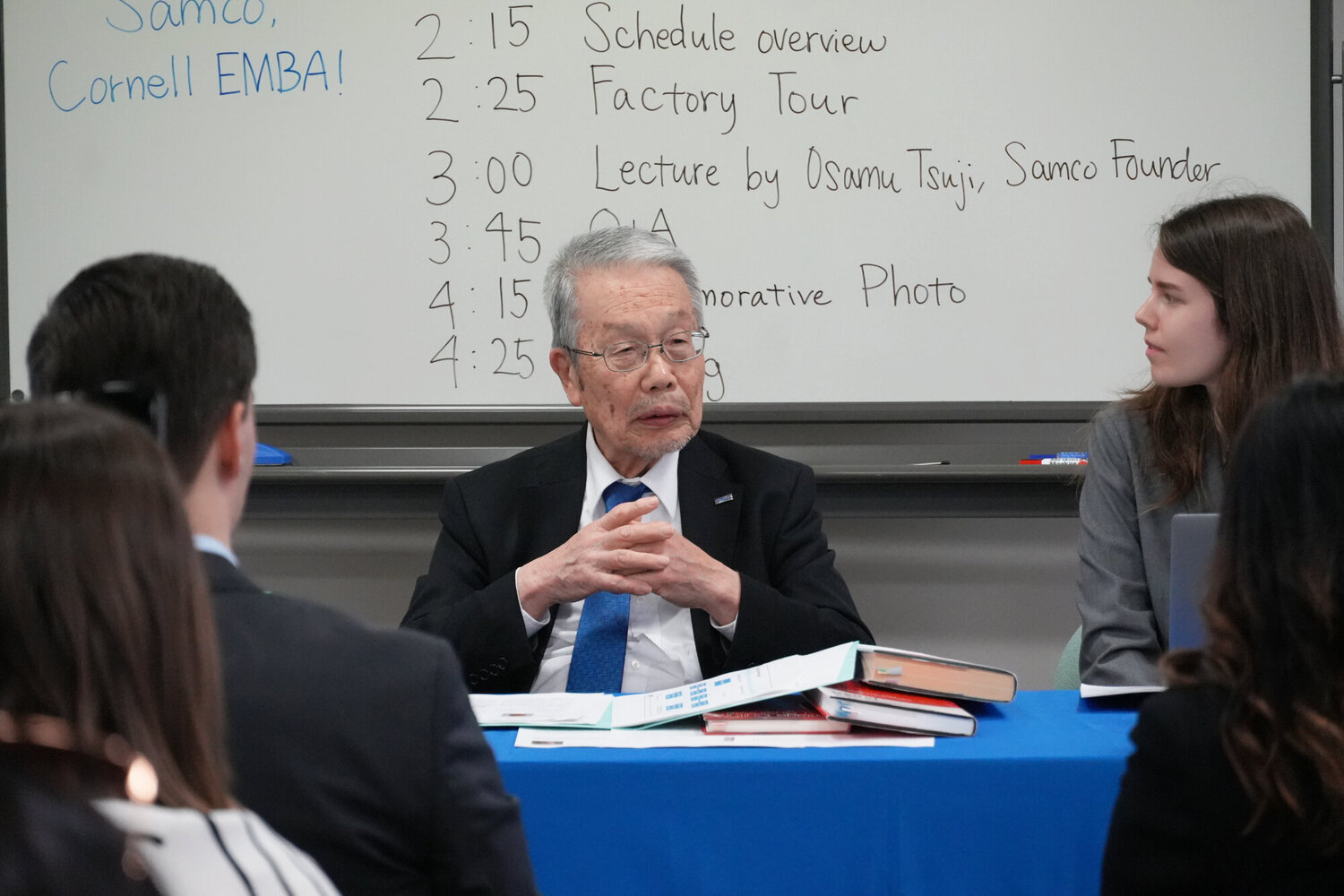 Osamu Tsuji during his presentation to Cornell EMBA students